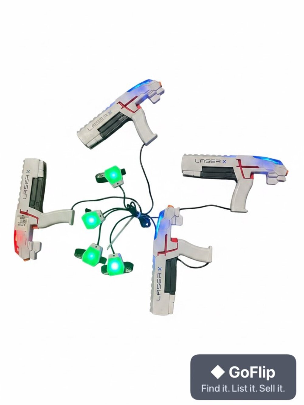 Laser X Tag Multi-Player Gaming Set 4 Blasters and 4 Arm Receivers